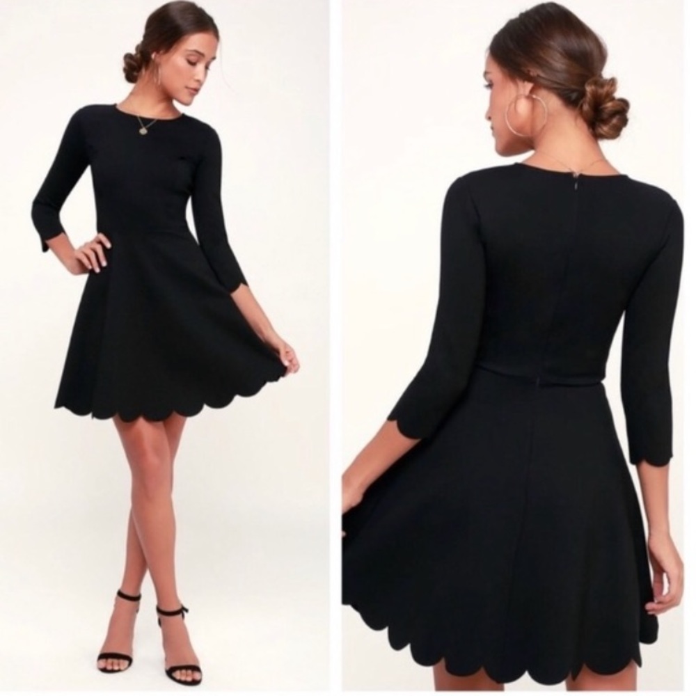 Lulus Clouds Black Scater Dress
